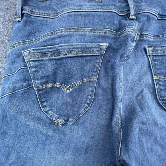 Salsa Jeans Womens 33W Push In Secret Stretch Taper Cropped Faux Zipper Side - Picture 9 of 9